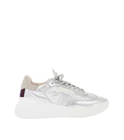 Stella Mccartney Silver Color Block Sneakers In White