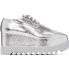 Stella Mccartney Elyse Lace Up Wedge Brogues Oxford Shoes In Silver