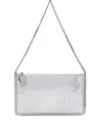 Stella Mccartney Chain Strap Rectangular Clutch Bag In Silver