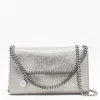 Stella Mccartney Silver Faux Leather Falabella Shoulder Bag In Gray