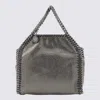 Stella Mccartney Silver Leather Micro Falabella Totes In Gray