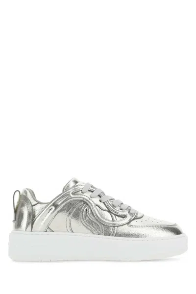 Stella Mccartney Silver Synthetic Leather S-wave Sneakers