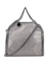 Stella Mccartney Silver-tone Grey Bag With Decorative Stitching And Chain Strap