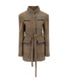 Stella Mccartney Multicolored Tweed Jacket In Brown