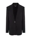 Stella Mccartney Fluid Viscose Blend Oversized Blazer In Black