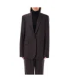 Stella Mccartney Gold Button Single Breast Blazer In Black