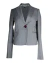 Stella Mccartney Single-breasted Blazer In Blue Grey Wool In Grey