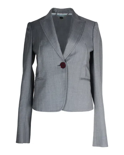 Stella Mccartney Single-breasted Blazer In Blue Grey Wool