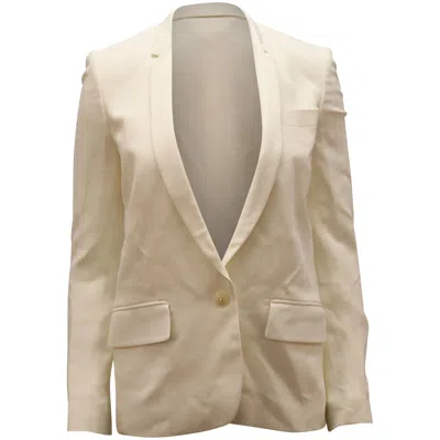 Stella Mccartney Single Breasted Blazer In Ivory Rayon In Beige