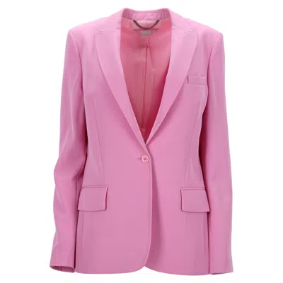 Stella Mccartney Single Breasted Blazer In Pink Wool