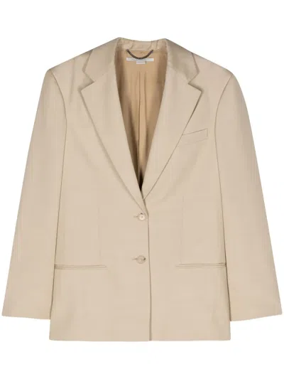 Stella Mccartney Single-breasted Blazer In Neutrals
