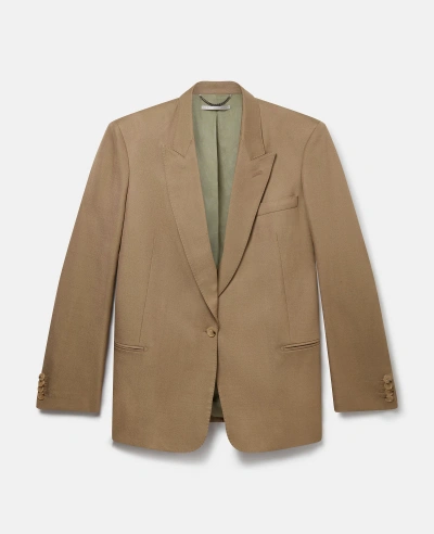 Stella Mccartney Single-breasted Blazer In Olive Beige