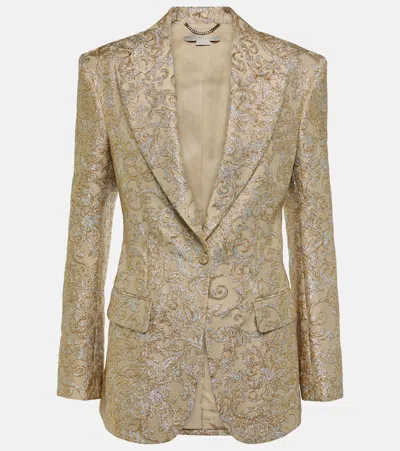 Stella Mccartney Brocade Single-breasted Jacket In Gold