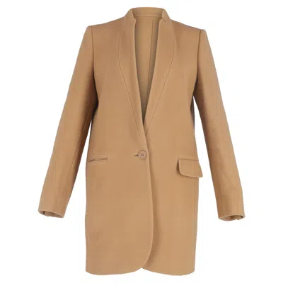Stella Mccartney Single-breasted Coat With Pockets In Brown Wool