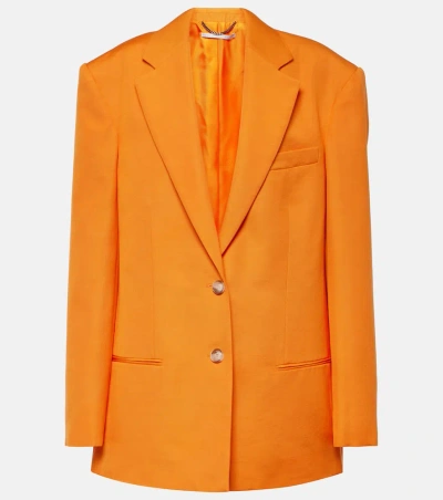 Stella Mccartney Single-breasted Crêpe Blazer In Bright Orange