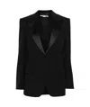 Stella Mccartney Single-breasted Curved Hem Blazer In Black