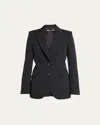Stella Mccartney Single-breasted Fitted Wool-blend Blazer In Black