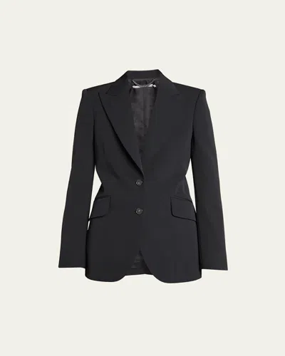 Stella Mccartney Single-breasted Fitted Wool-blend Blazer In Black