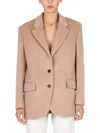 Stella Mccartney Single-breasted Wool Blazer In Beige