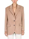 Stella Mccartney Single-breasted Wool Blazer In Beige