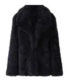 Stella Mccartney Navy Short Faux-shearling Jacket In Black