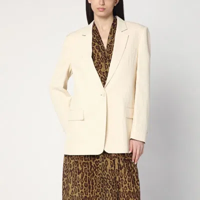 Stella Mccartney Single-breasted Jacket In Butter Colour In Neutral