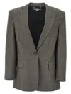 Stella Mccartney Women's Embroidered Wool Oversize Blazer In Gray