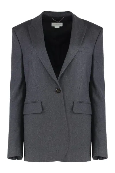 Stella Mccartney Single-breasted One Button Jacket In Gray
