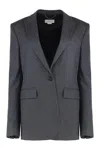Stella Mccartney Single-breasted One Button Jacket In Gray