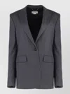 Stella Mccartney Single-breasted One-button Wool Jacket With Lapel Collar In Gray