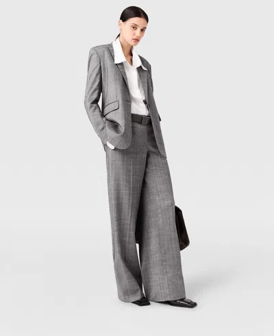 Stella Mccartney Single-breasted Pinstripe Jacket In Gray
