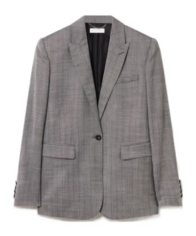 Stella Mccartney Single-breasted Pinstripe Jacket In Gray