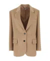 Stella Mccartney Textured Fabric Wool Blazer In Nude