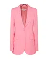 Stella Mccartney Viscose And Linen Single-breasted Blazer In Pink