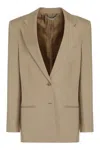 Stella Mccartney Single-breasted Two-button Jacket In Beige