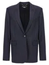 Stella Mccartney Tailored Grey Wool Flannel Blazer In Blue