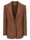 Stella Mccartney Single-breasted Wool Blazer In Brown