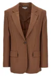 Stella Mccartney Single-breasted Wool Blazer In Brown