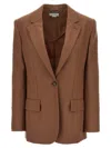 Stella Mccartney Single-breasted Wool Blazer In Brown