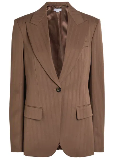 Stella Mccartney Single-breasted Wool Blazer In Brown