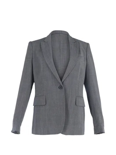 Pre-owned Stella Mccartney Single-breasted Wool Blazer In Gray