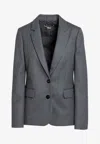 Stella Mccartney Stella Mc Cartney Grey Single Breasted Jacket In Wool In Gray