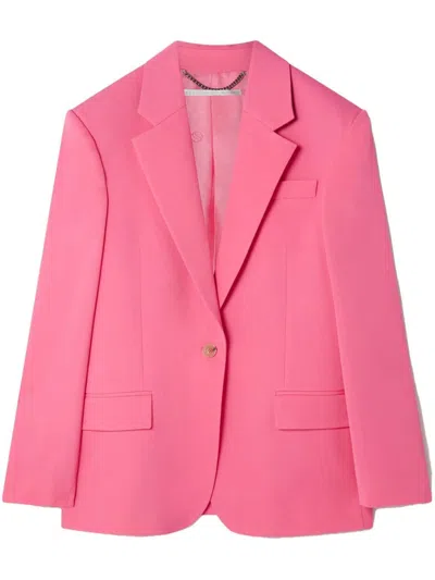 Stella Mccartney Single-breasted Wool Blazer In Pink