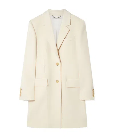 Stella Mccartney Single-breasted Wool Coat In Neutral