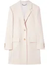 Stella Mccartney Single-breasted Wool Coat In Neutrals