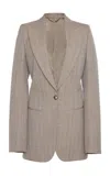 Stella Mccartney Single-breasted Wool Melange Blazer In Grey