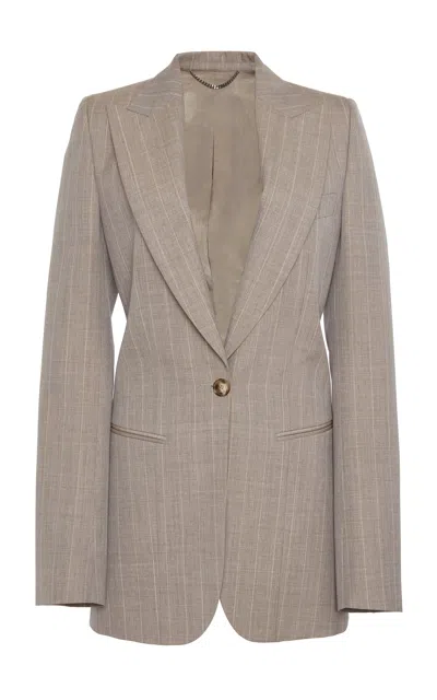 Stella Mccartney Single-breasted Wool Melange Blazer In Grey