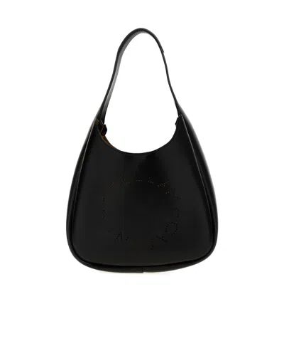 STELLA MCCARTNEY STELLA MCCARTNEY LOGO-PERFORATED SMALL HOBO SHOULDER BAG