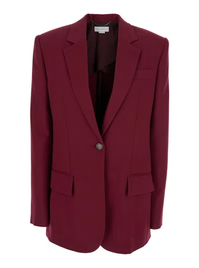 Stella Mccartney Single-breasted Viscose Blazer In Burgundy