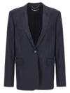 Stella Mccartney Wool Blazer With Front Flap Pockets In Blue
